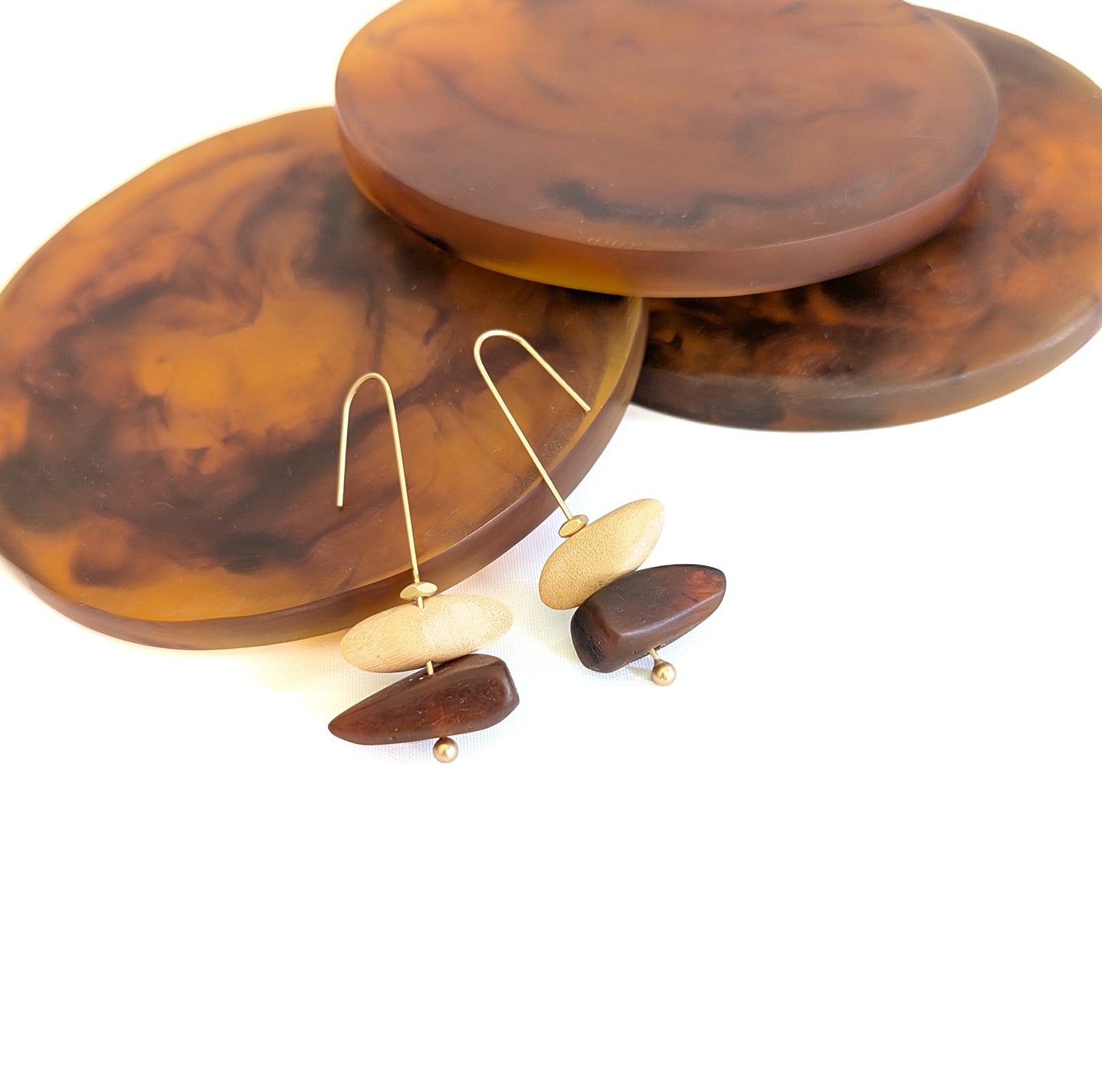 Wood n Tortoise Shell Bead Hooks
