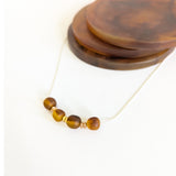 4x Resin Tortoise Shell Bead Chain Necklace