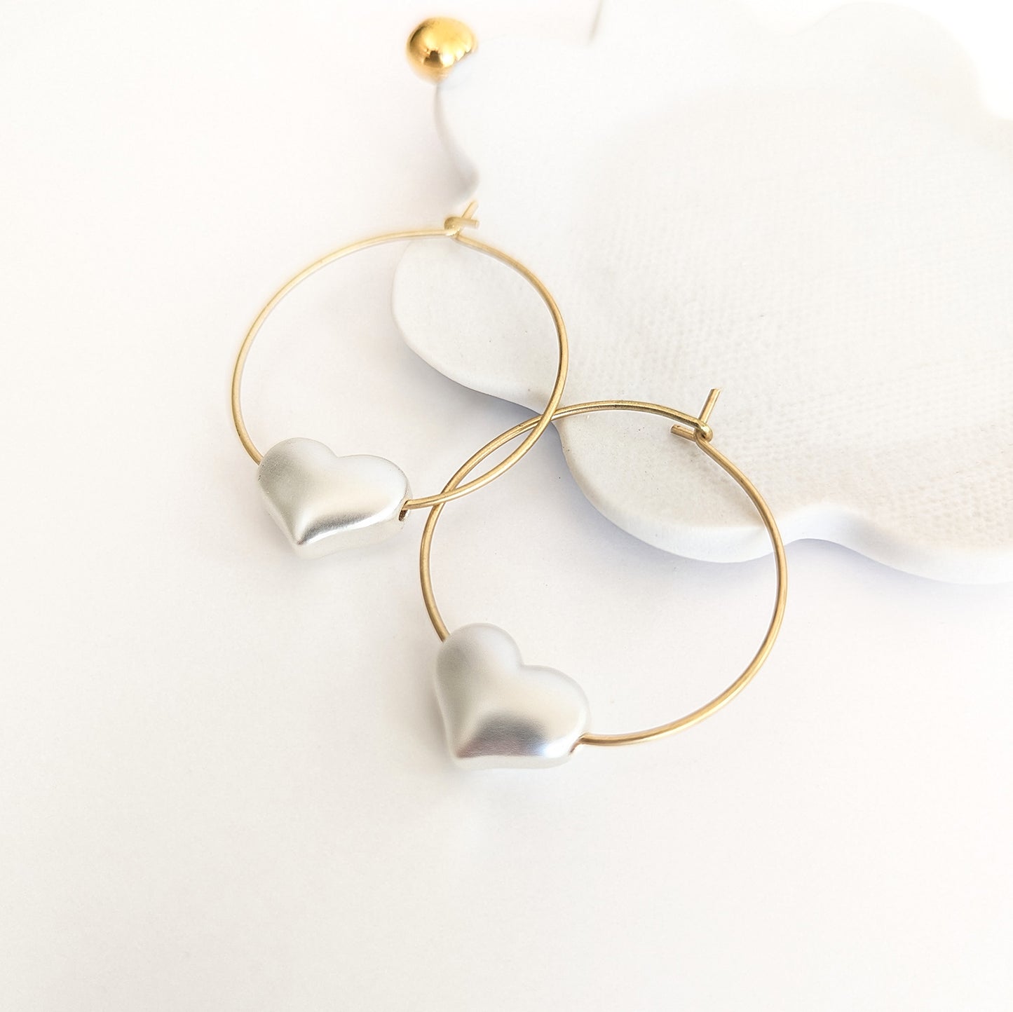 Rounded Heart Hoop earrings