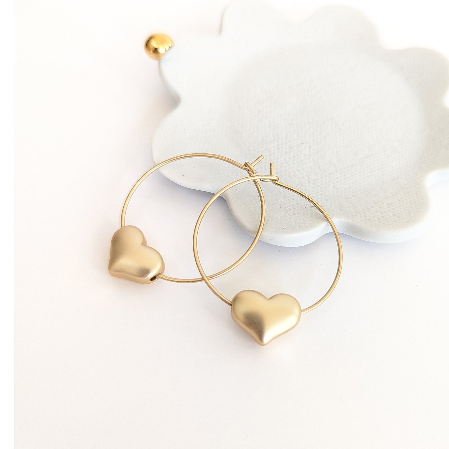 Rounded Heart Hoop earrings