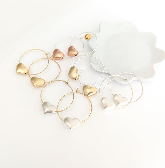 Rounded Heart Hoop earrings