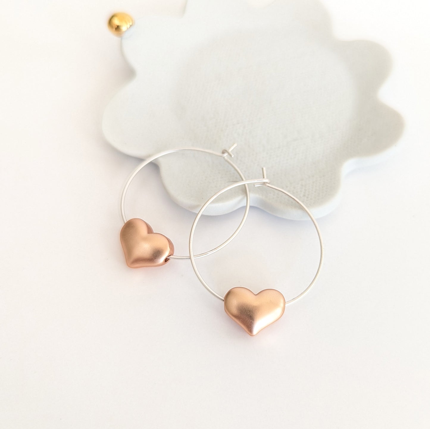 Rounded Heart Hoop earrings