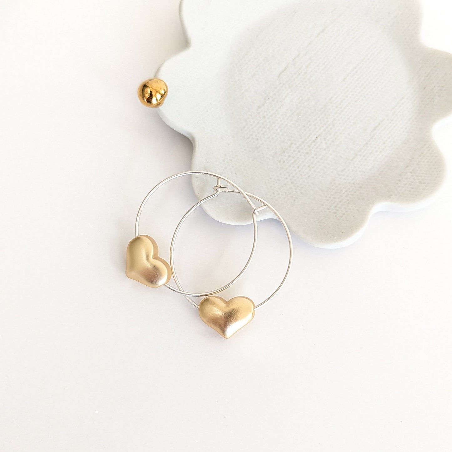 Rounded Heart Hoop earrings