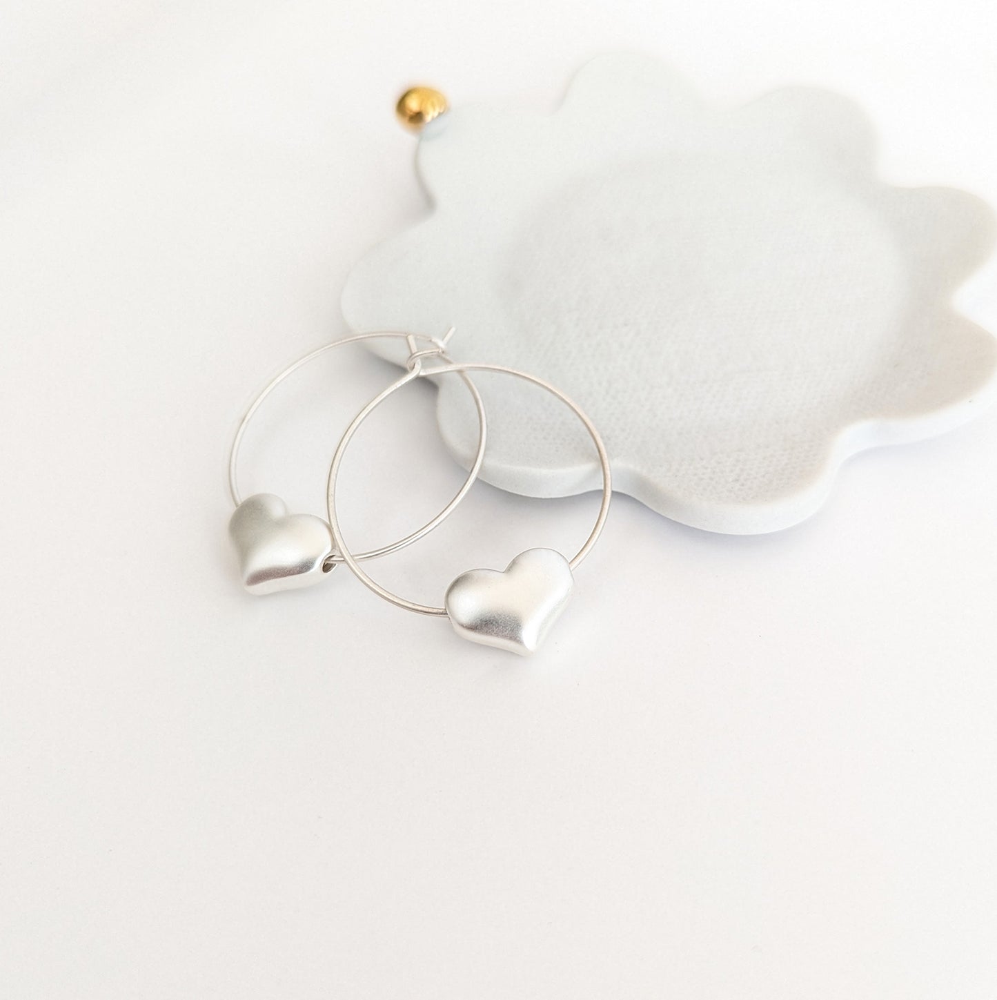 Rounded Heart Hoop earrings