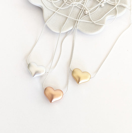 Rounded Heart Chain Necklace