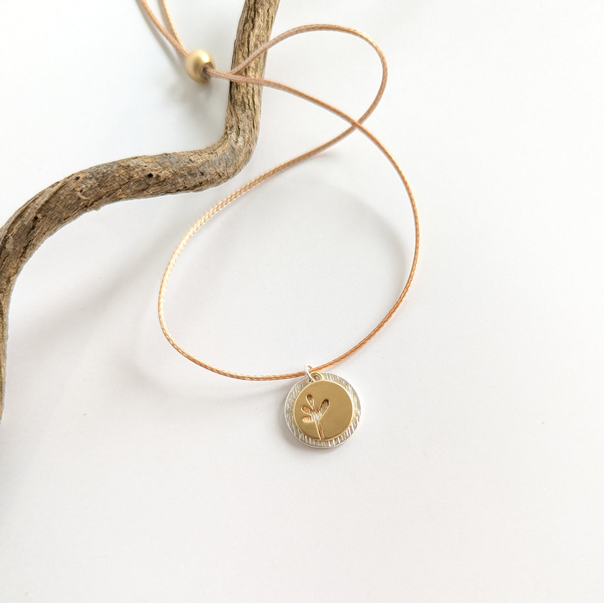 Seedling disc & scratch disc cord necklace