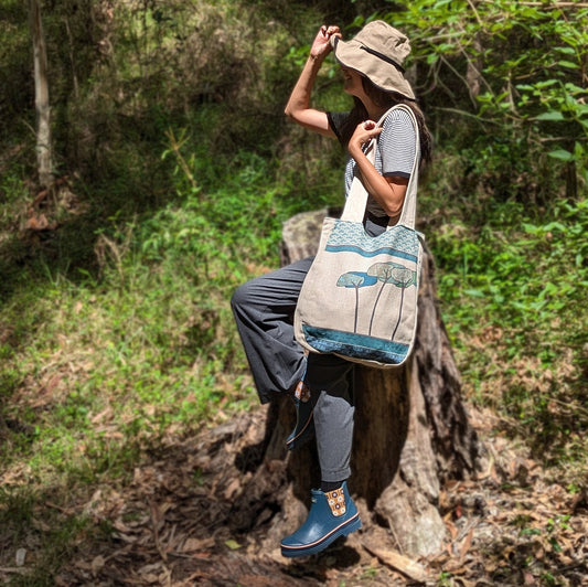 Tall Trees Linen Shoulder Bag