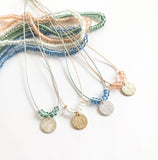 Recycled Coloured Glass and Disc Necklaces