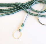 Small Transparent Glass and Hammered Hoop Necklaces