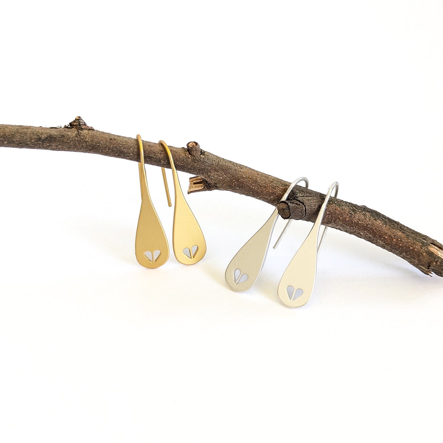 Heart cut-out hook earring