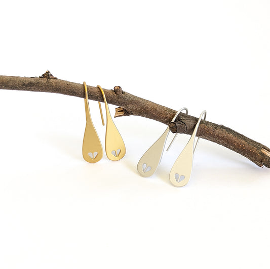 Heart cut-out hook earring
