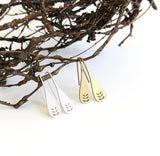 Leaf cut-out spoon earrings