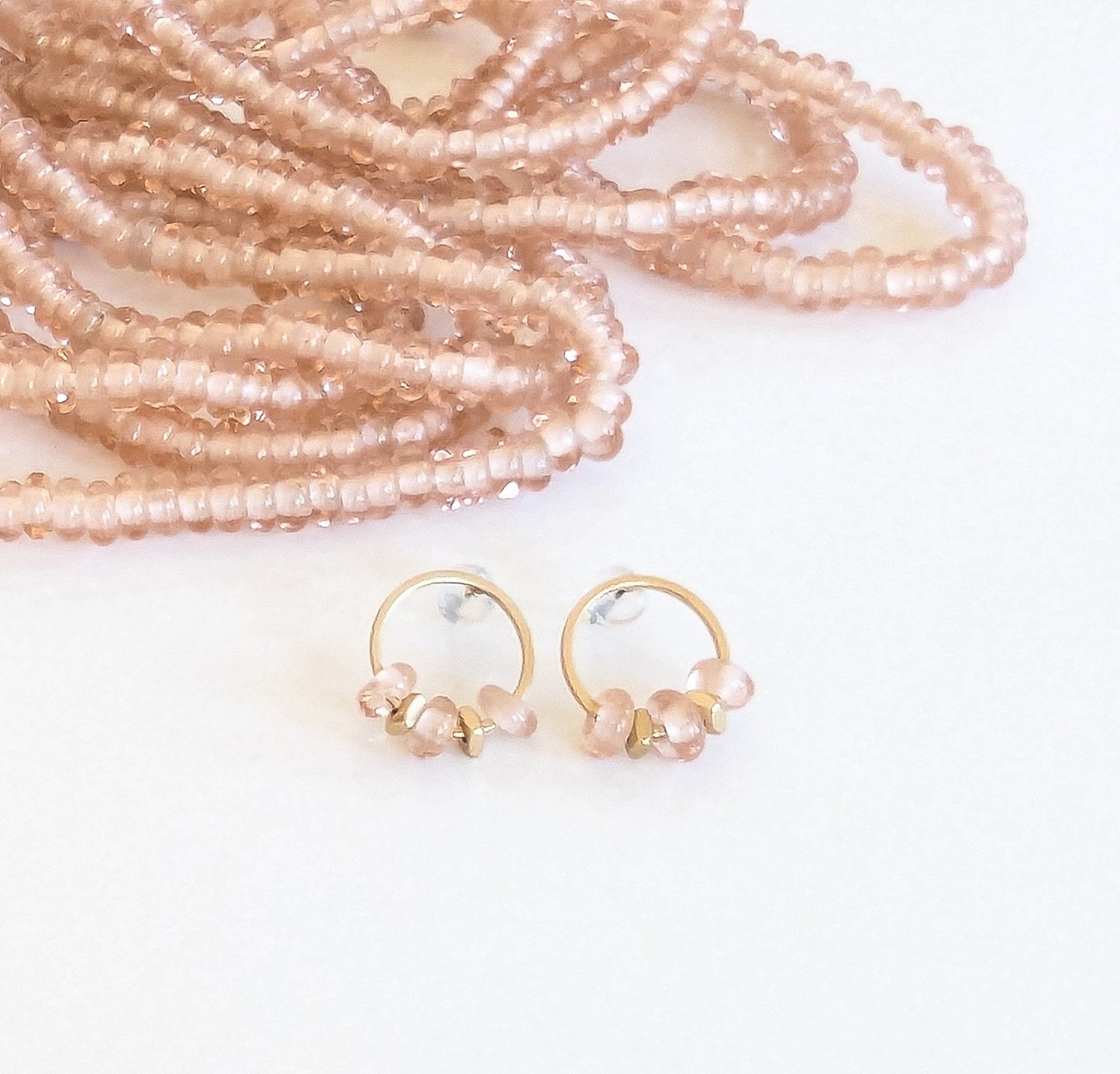 Transparent Glass Stud Earrings