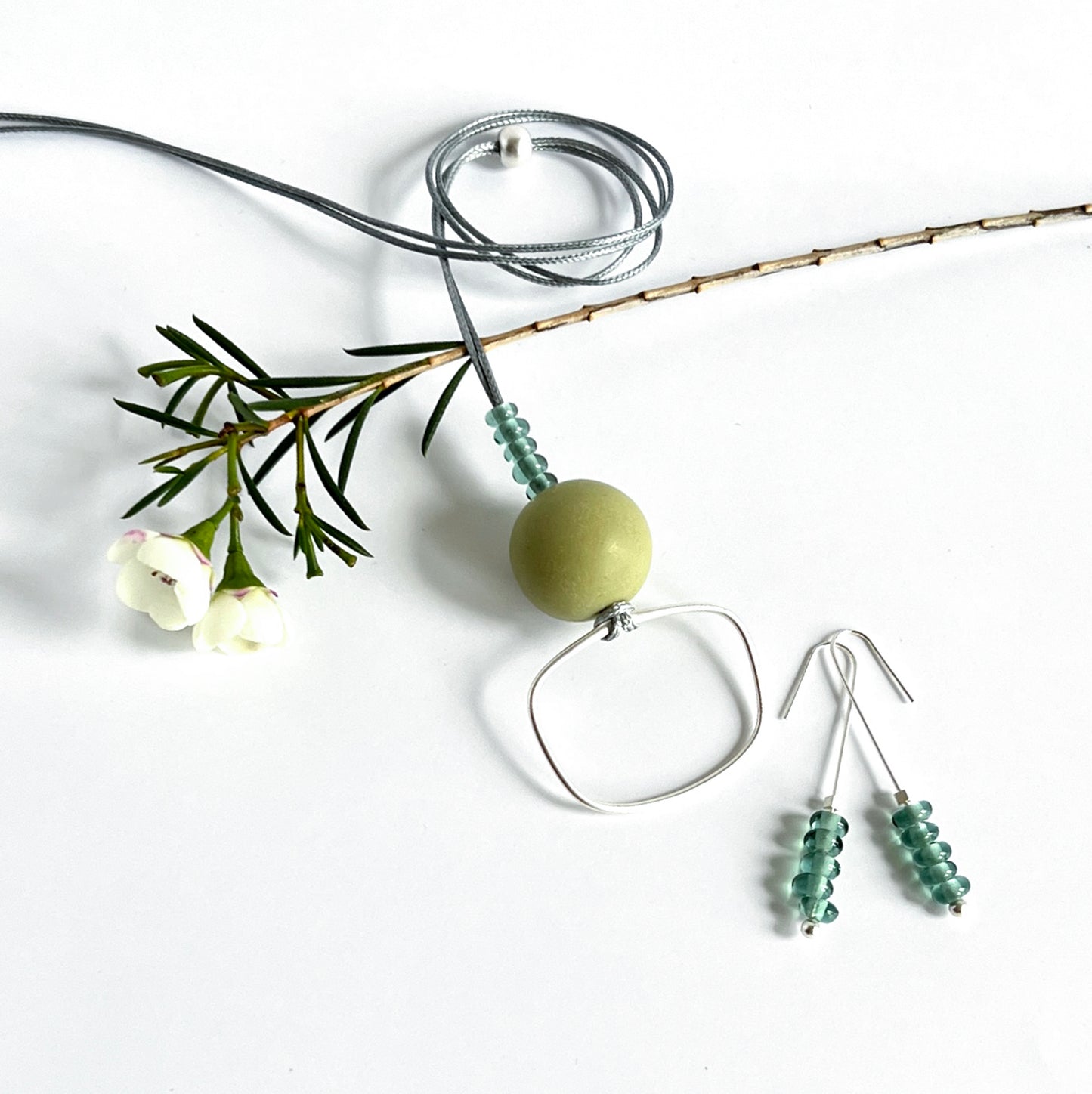 Small Transparent Glass + Resin Ball Necklaces