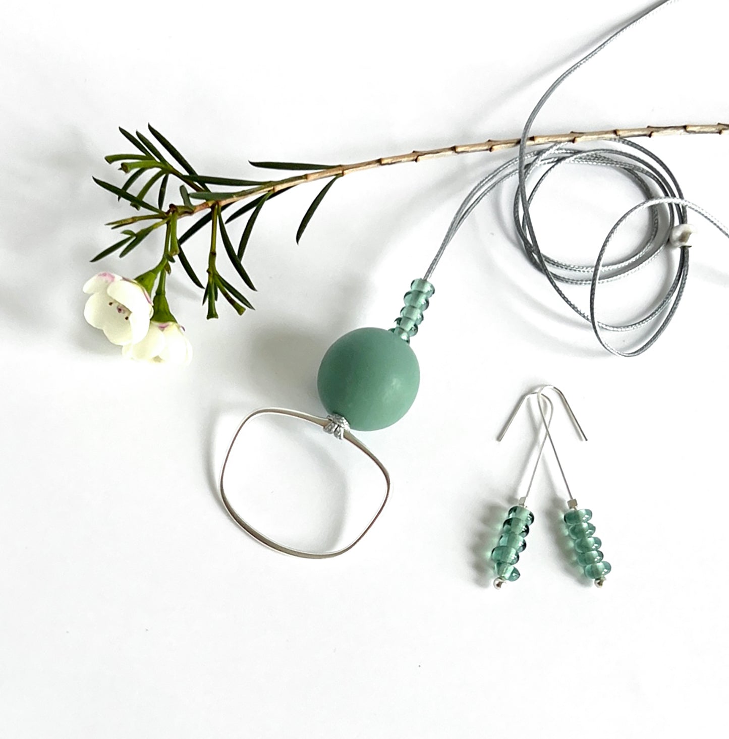Small Transparent Glass + Resin Ball Necklaces