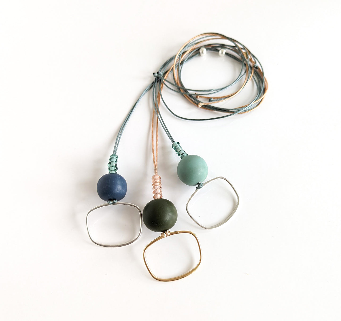 Small Transparent Glass + Resin Ball Necklaces