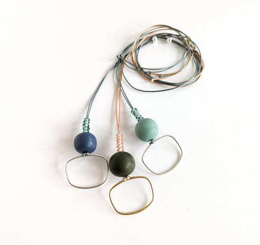 Small Transparent Glass + Resin Ball Necklaces