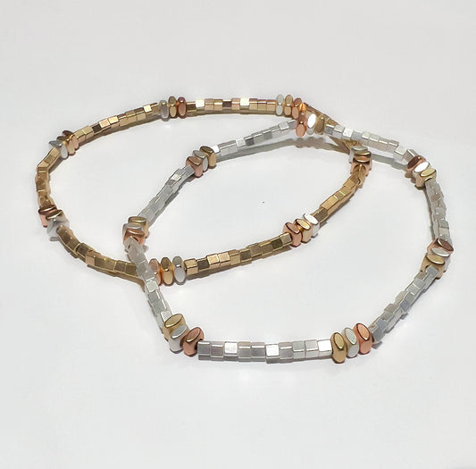 Square and Spacer bead bracelets