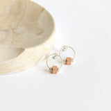 Circle Stud  and Square Bead Feature and Spacer Beads
