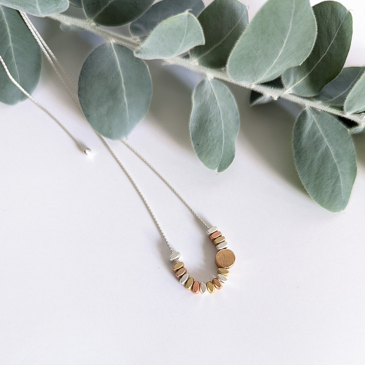 Asymmetrical Dot and Spacer Bead Necklace