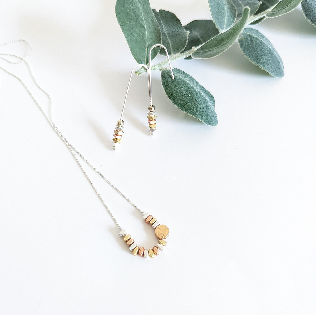 Spacer Bead Straight Hook Earrings