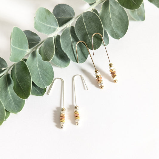 Spacer Bead Straight Hook Earrings