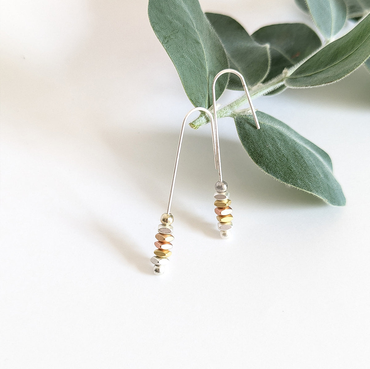 Spacer Bead Straight Hook Earrings