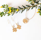 Retro Flower Flat Ring Necklace