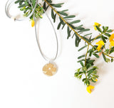 Retro Flower and Hammered Disc Necklace