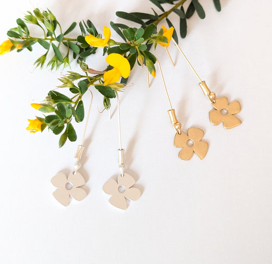 Retro Flower Straight Hook Earrings