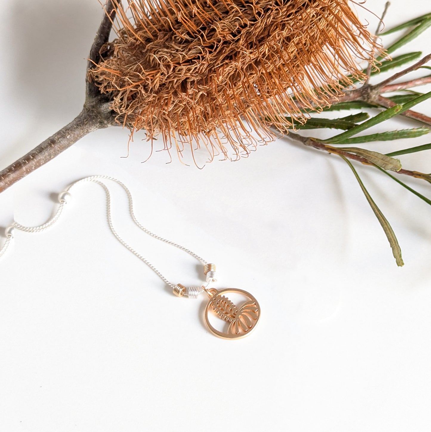 Banksia chain necklace