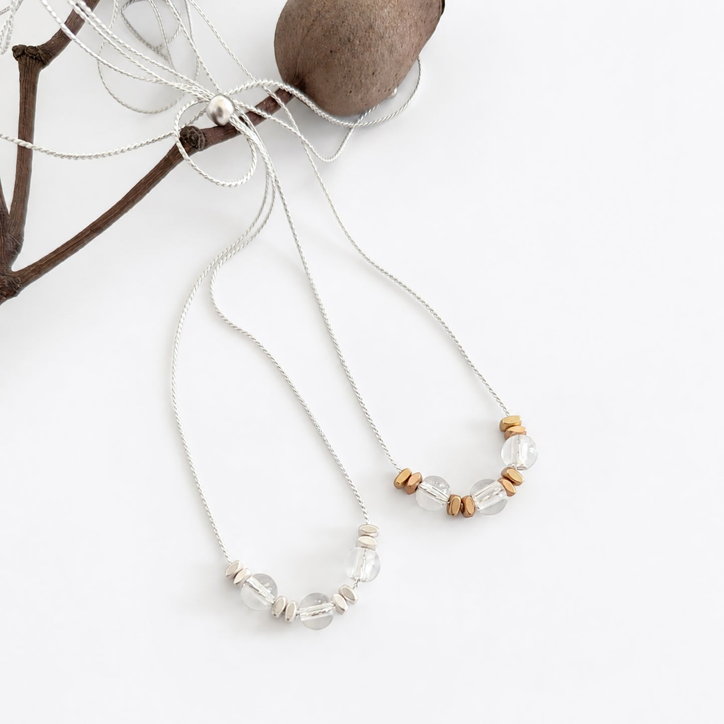 Crystal Clear Glass Chain Necklace