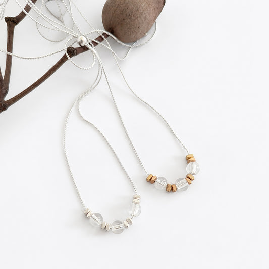 Crystal Clear Glass Chain Necklace
