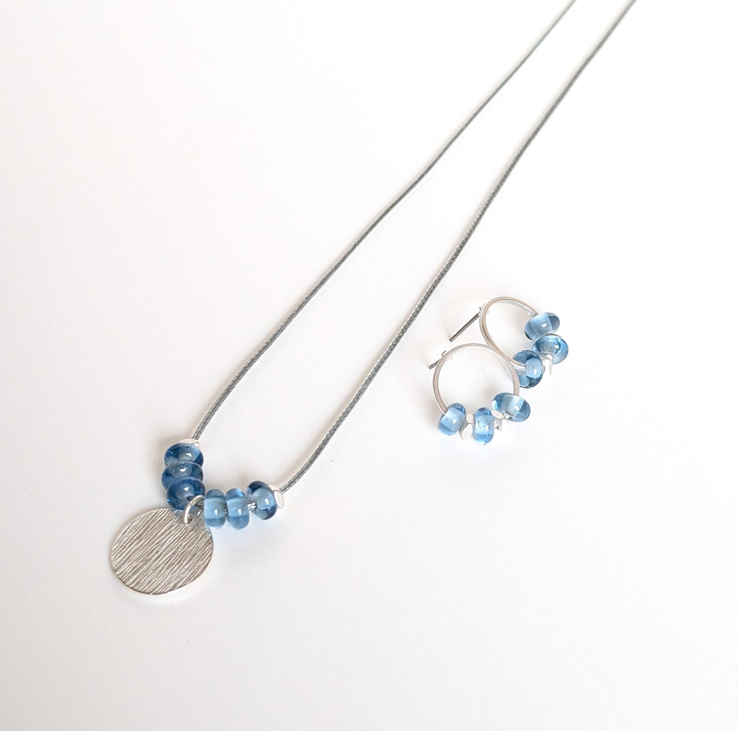Recycled Coloured Glass and Disc Necklaces