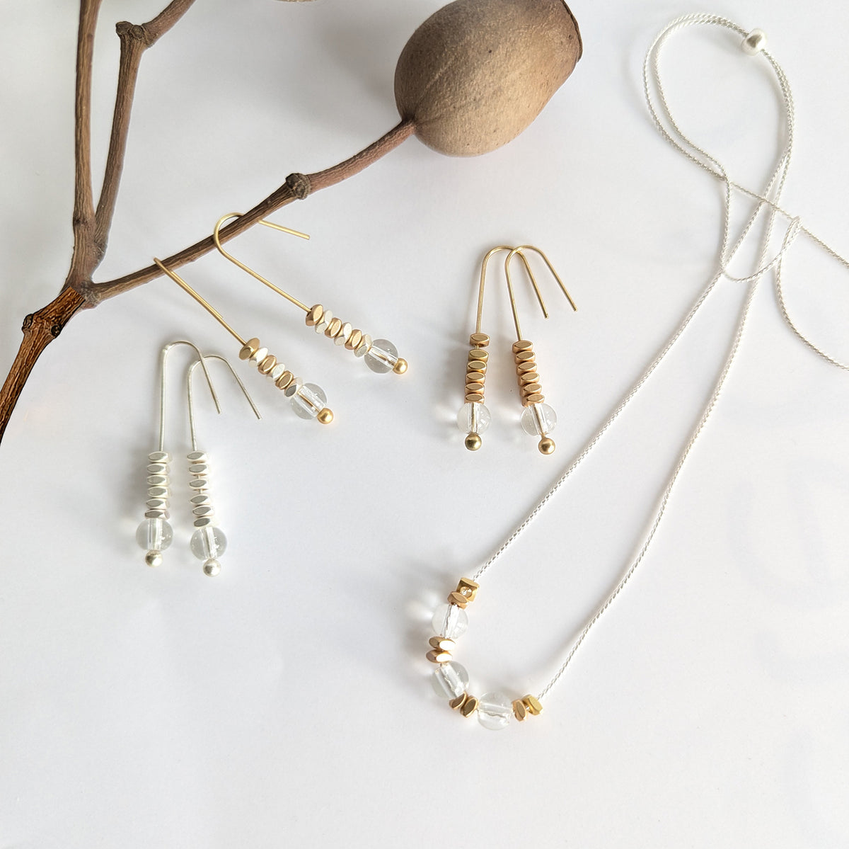 Crystal Clear Glass Chain Necklace