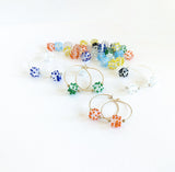 Dotted Glass Hoop Earrings
