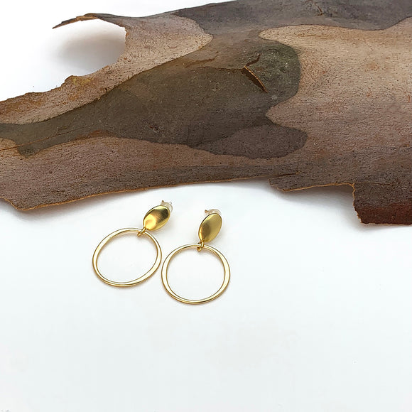 Hammered Ring Stud Earrings