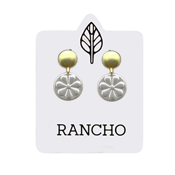 Solid Dot Stud and Daisy Disc earring