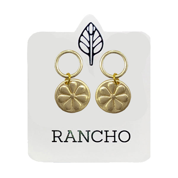Hollow Circle Stud with Daisy Disc earring