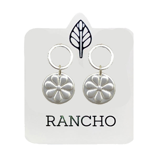 Hollow Circle Stud with Daisy Disc earring