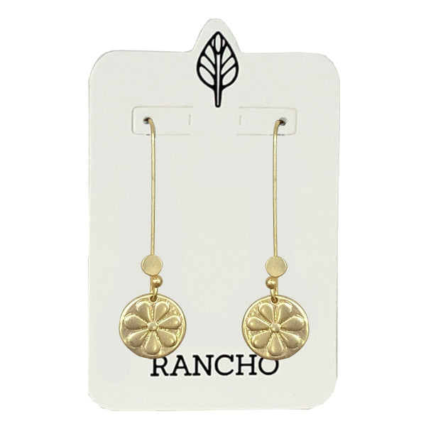 Long straight hook with Daisy disc earring
