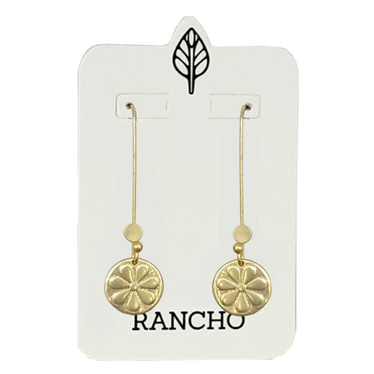 Long straight hook with Daisy disc earring
