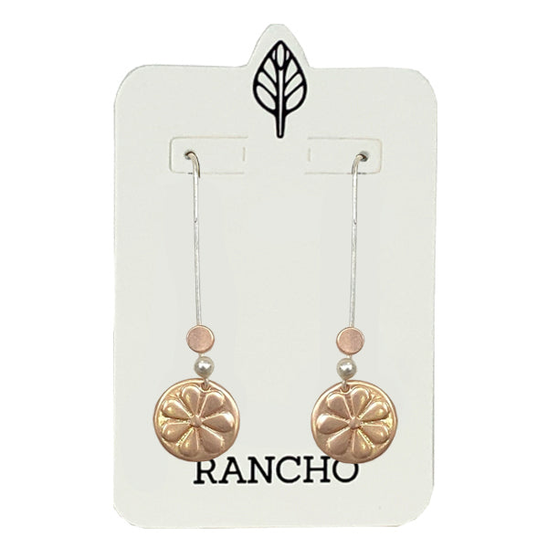 Long straight hook with Daisy disc earring