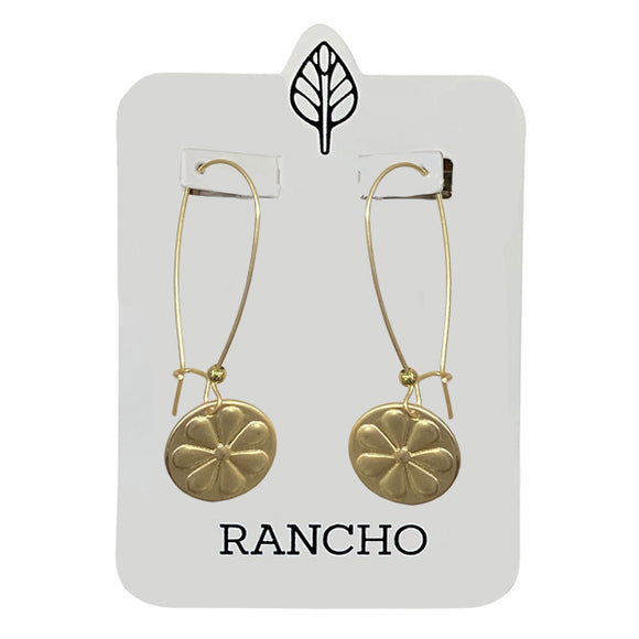 Catch back hook with daisy disc earring