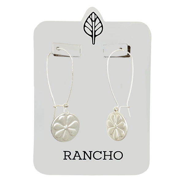 Catch back hook with daisy disc earring
