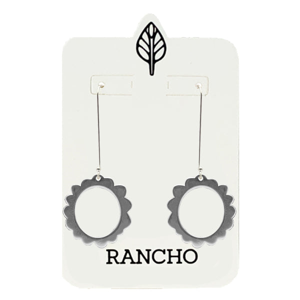 large scalloped ring on straight hook earring