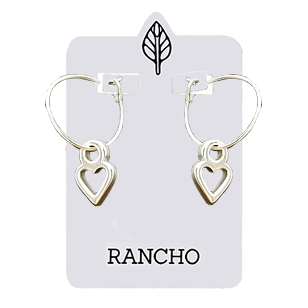 Hollow Heart Hoop Earrings