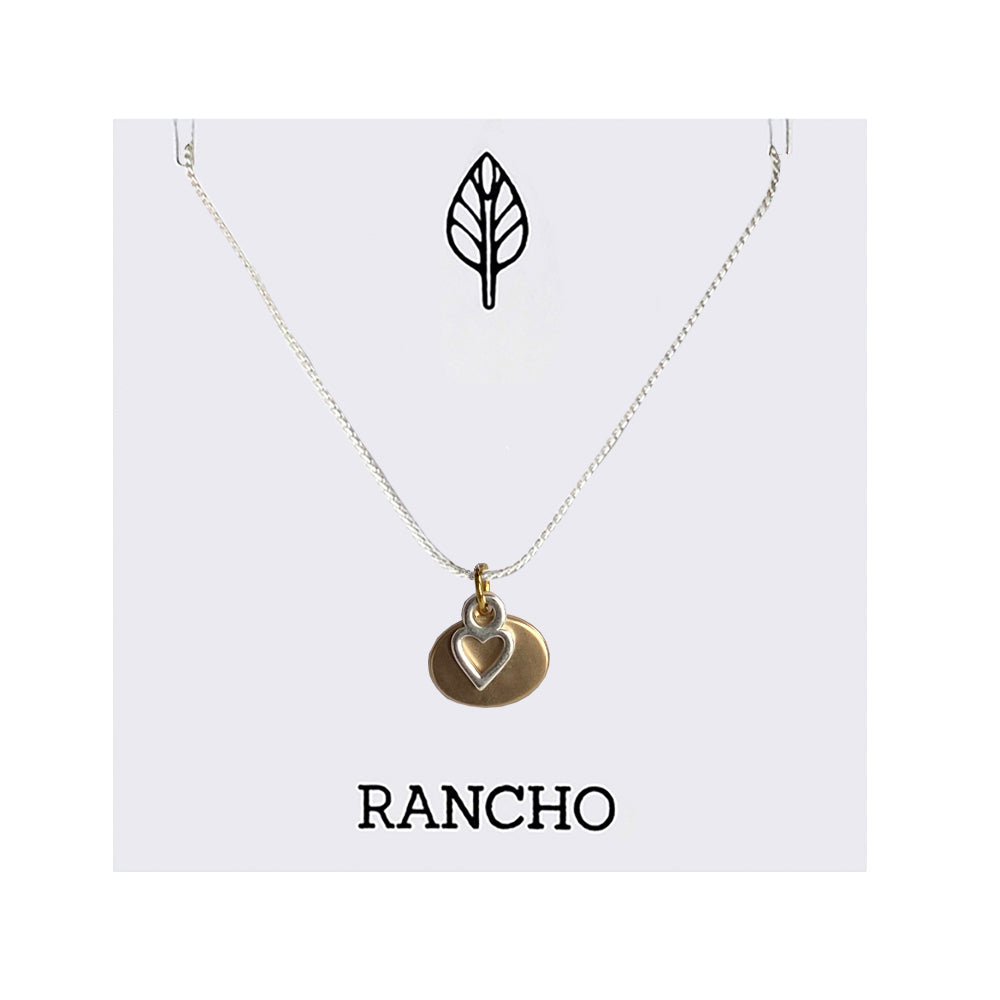 Hollow Heart & Oval on chain necklace