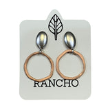 Solid Oval Stud with Flat Ring Earring