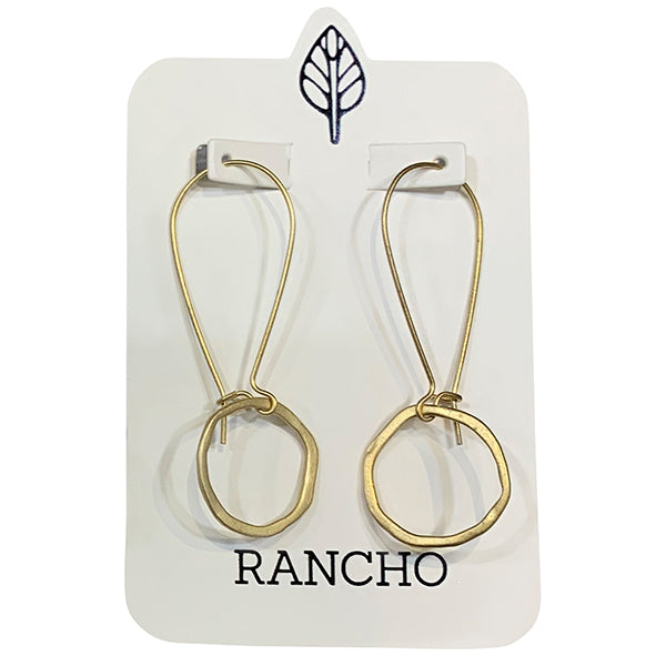 Catch Back Hook Earrings with Fine Flat Ring